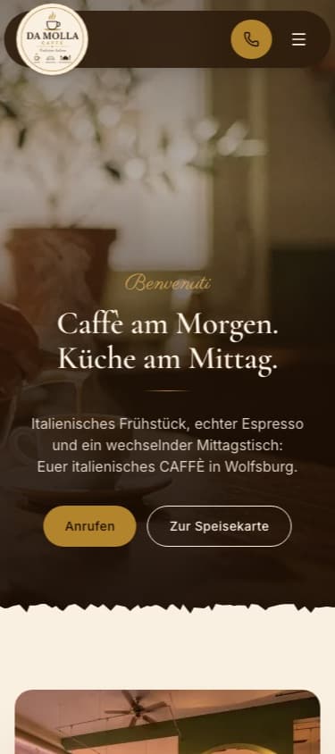 Da Molla Caffè, Mobil-Ansicht